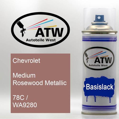 Chevrolet, Medium Rosewood Metallic, 78C / WA9280: 400ml Sprühdose, von ATW Autoteile West.